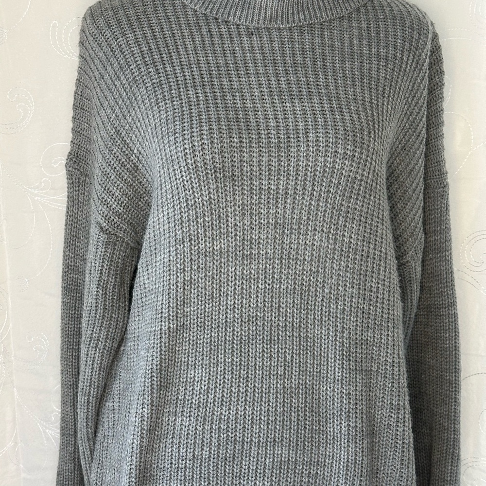 Vine and Love Gray Long Sleeve Sweater Dress - Picture 8 of 10